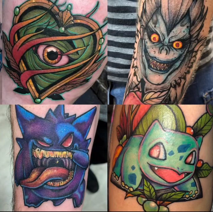 Tattoo by @theclovengnome โ new_school, anime