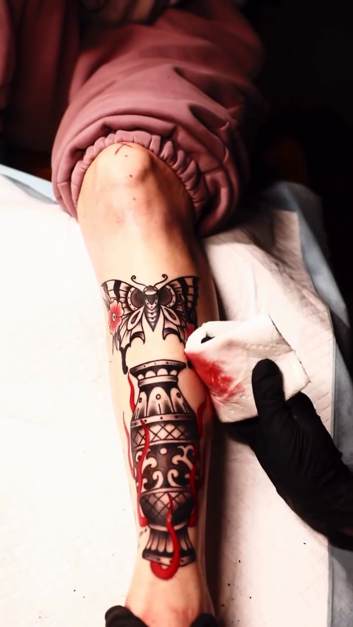 Tattoo by @dodgetattoos โ japanese_irezumi, black_and_grey