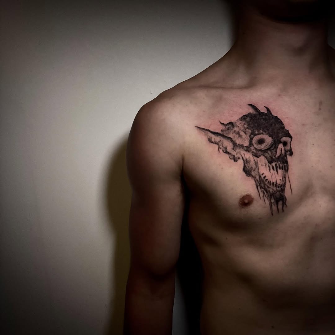 Tattoo by @unknownliquids — dark_realism, blackwork