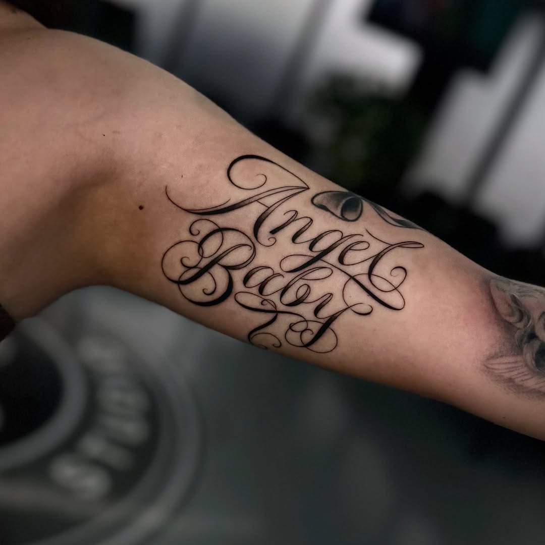 Tattoo by @619stephtattoos — lettering_script, chicano