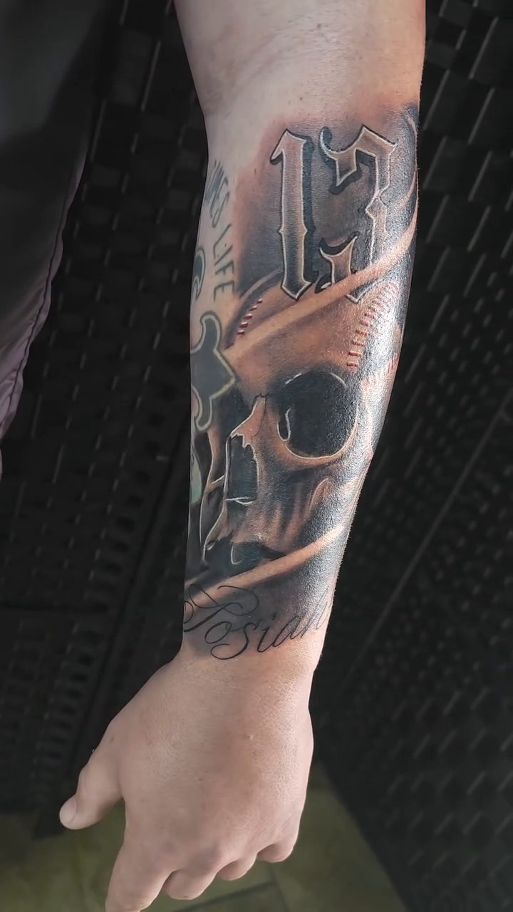 Tattoo by @7jynx13 — black_and_grey, realism