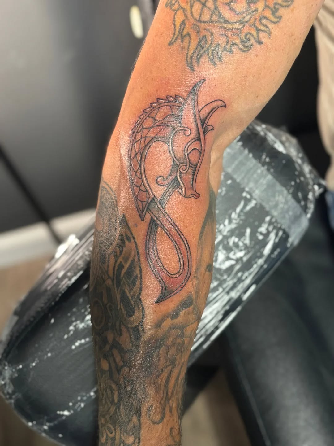 Tattoo by @inkcubus.kaighn — geometric, blackwork