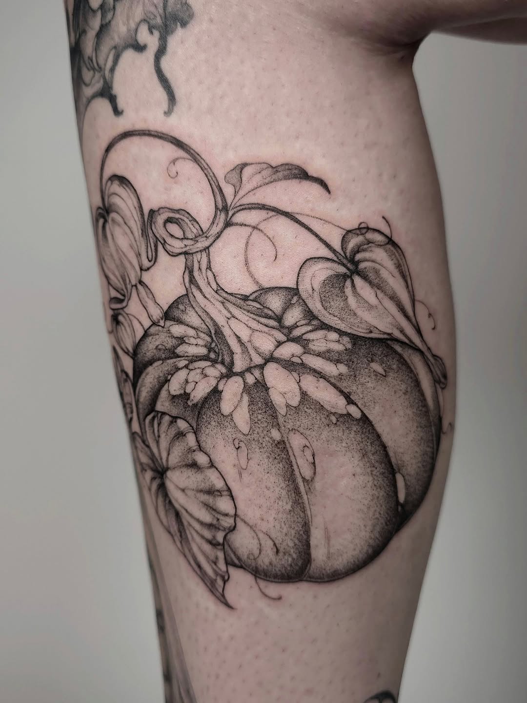 Tattoo by @gargeist — dotwork, black_and_grey