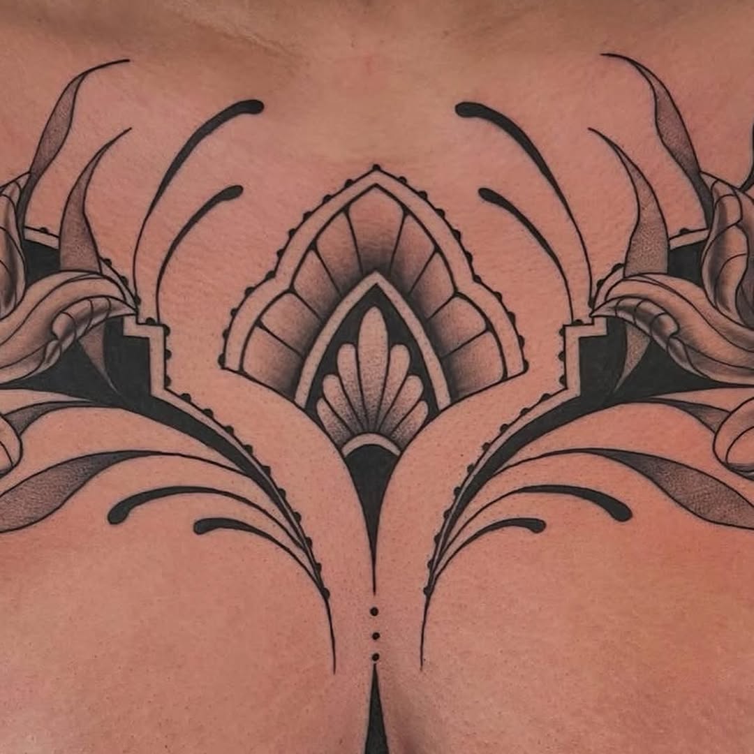 Tattoo by @tashavenola — blackwork, ornamental