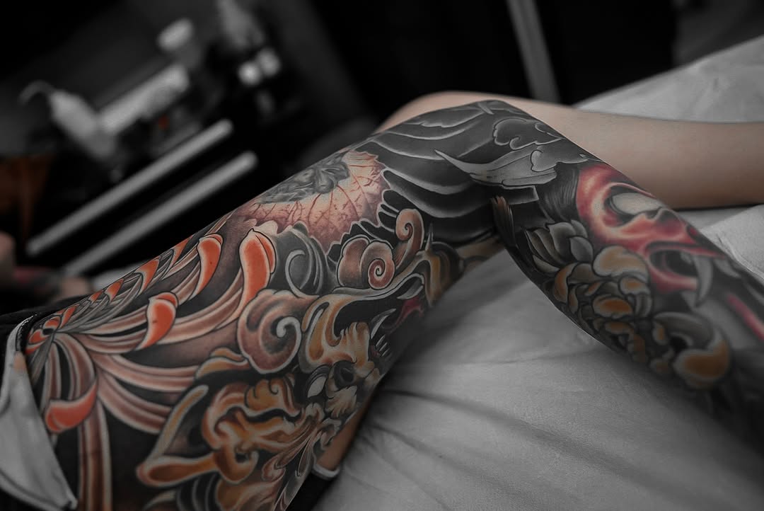 Tattoo by @jdmroxy_24 โ japanese_irezumi, black_and_grey