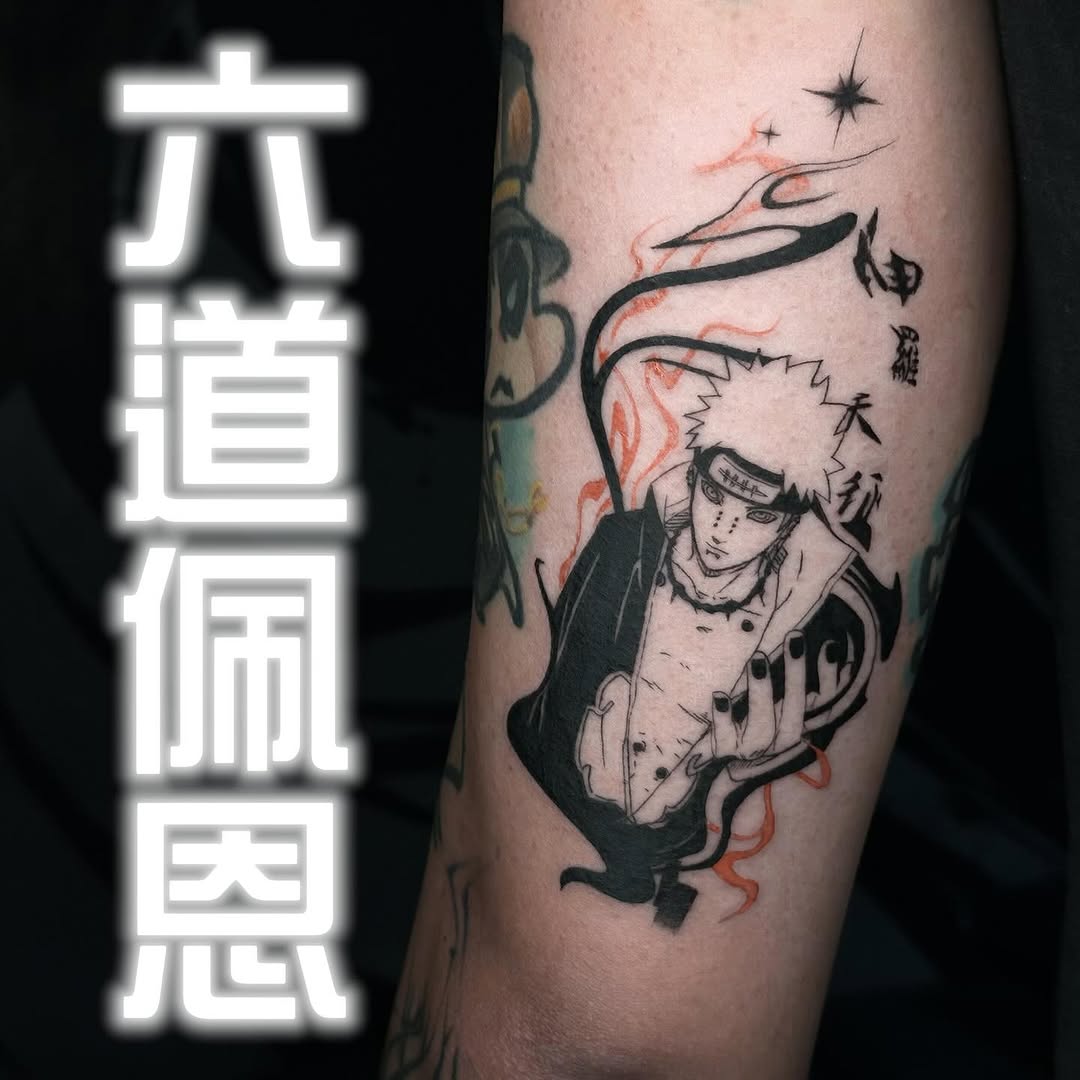 Tattoo by @gaoq.tattoo — anime, blackwork