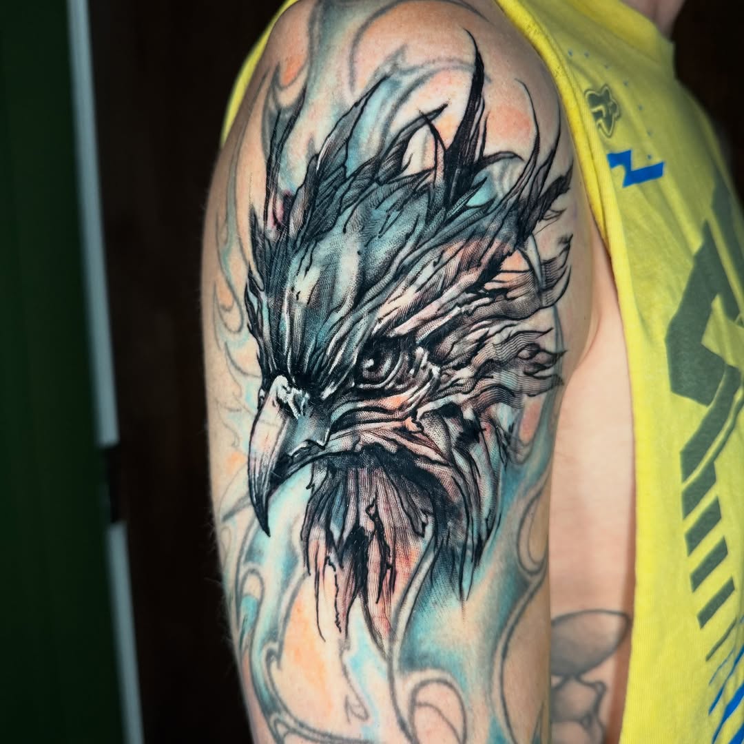 Tattoo by @cherrypoppingchuck — illustrative, black_and_grey