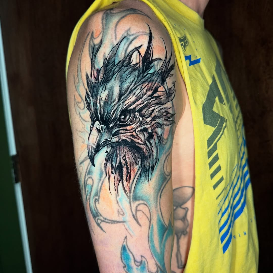 Tattoo by @cherrypoppingchuck — illustrative, black_and_grey