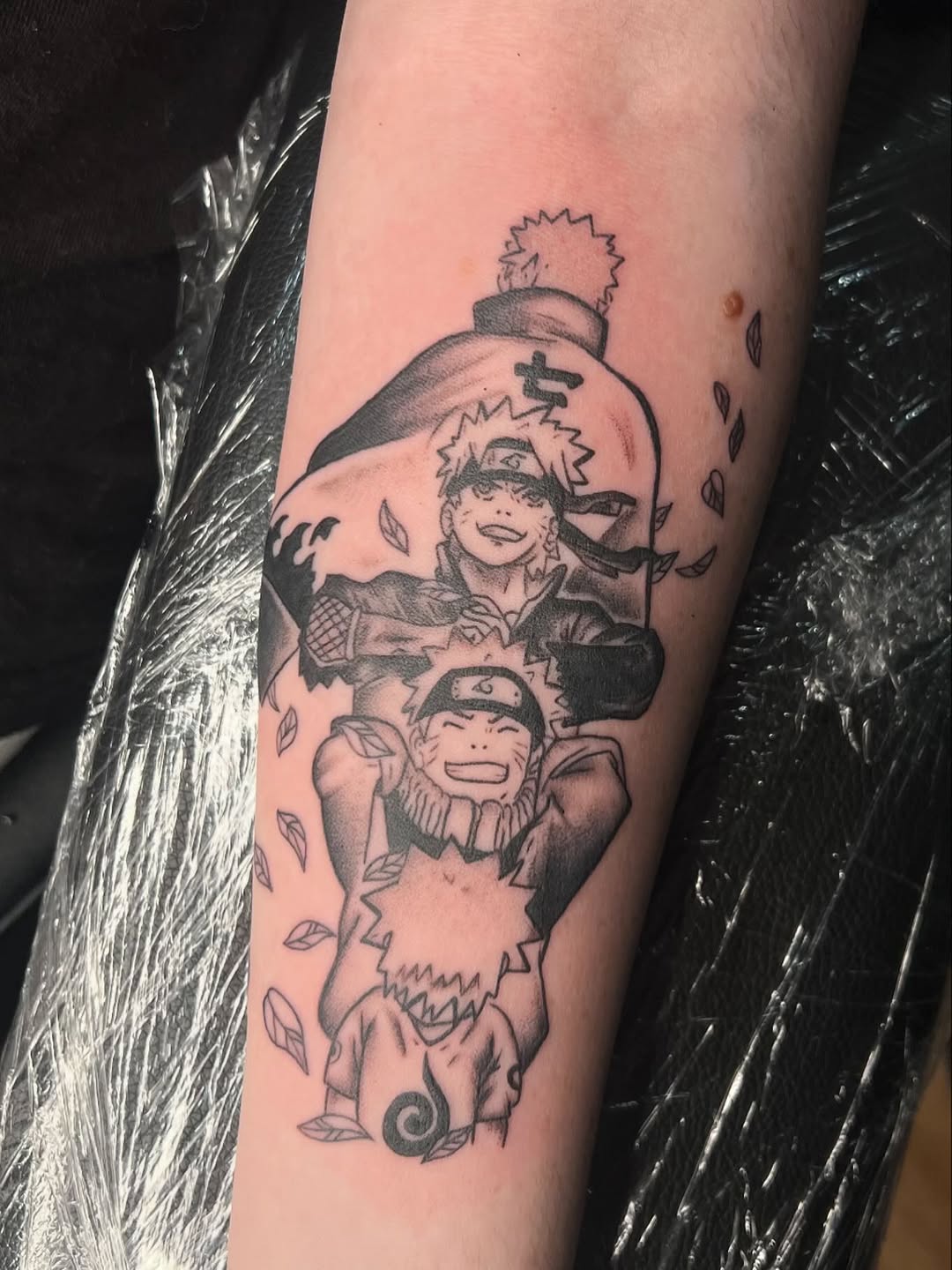 Tattoo by @tattoosbyliya โ anime, black_and_grey