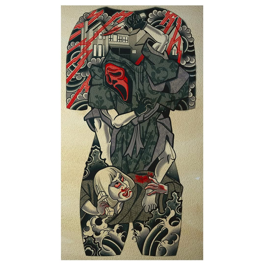 Tattoo by @mikey_ruck — japanese_irezumi, trash_polka