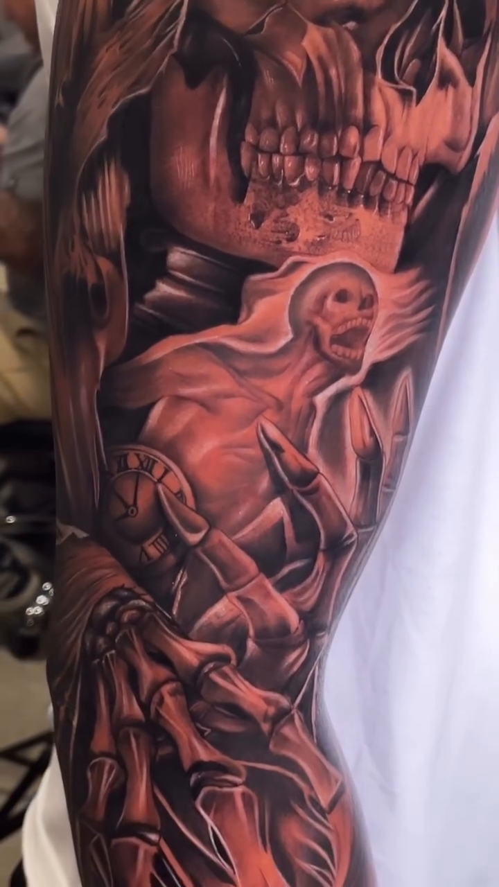 Tattoo by @stheve_blessed — dark_realism, black_and_grey