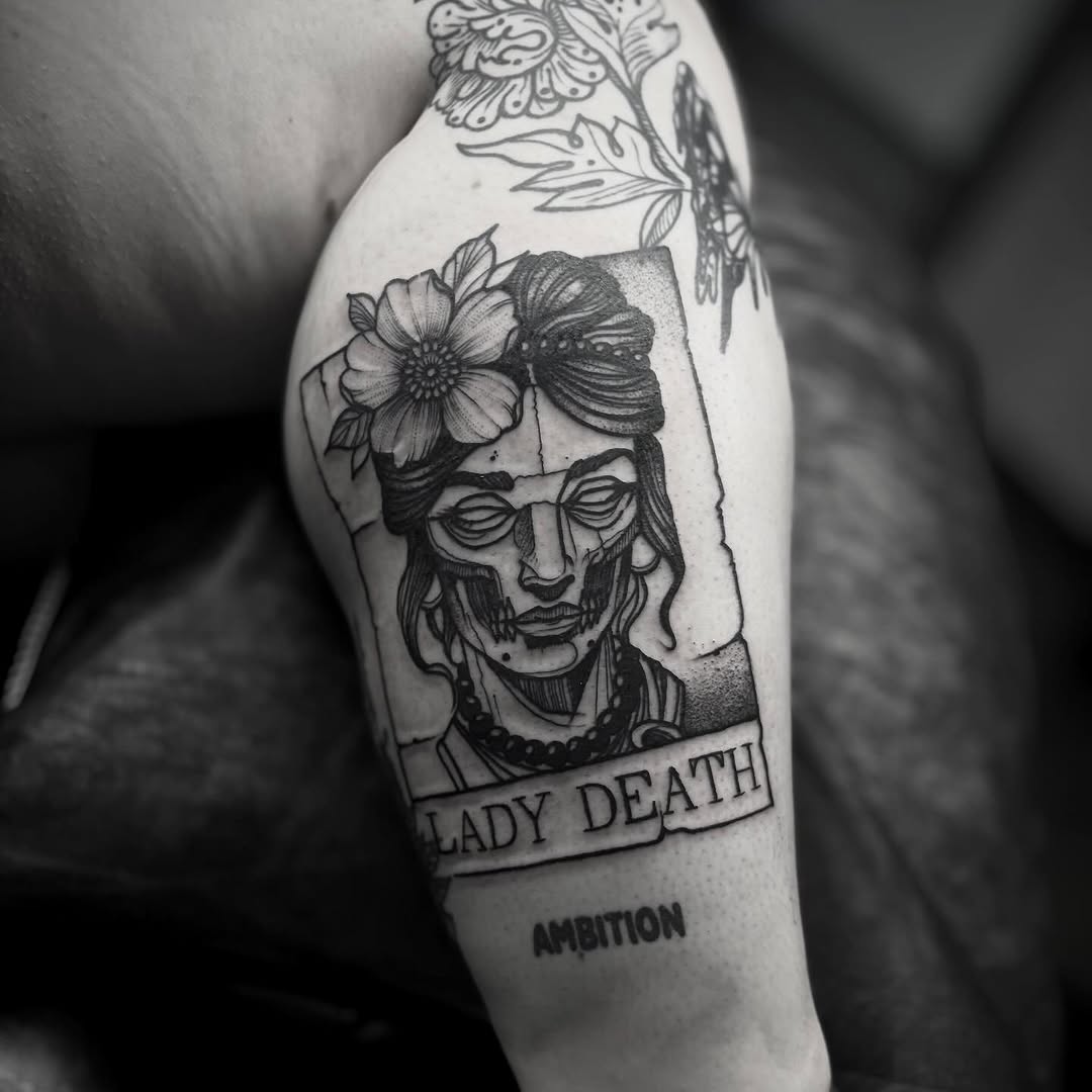 Tattoo by @taylornicoletattoos — illustrative, blackwork