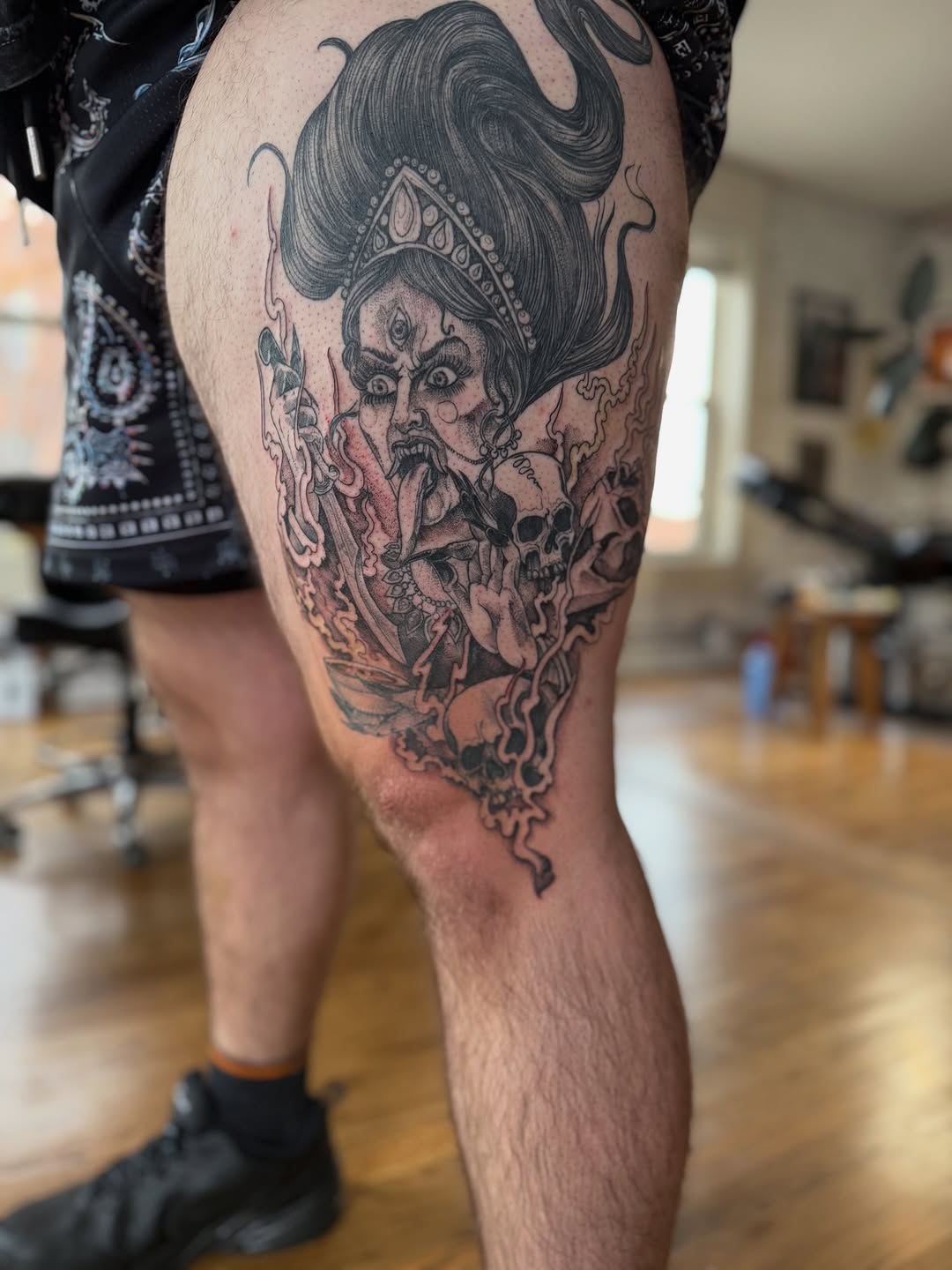 Tattoo by @blackbenny — dark_realism, black_and_grey