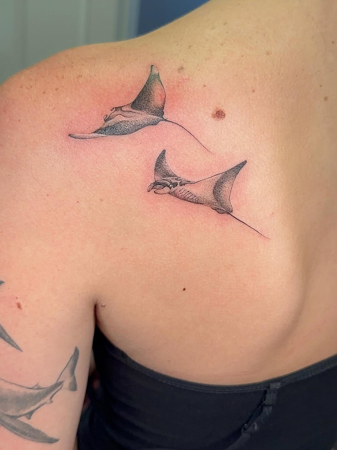 Tattoo by @bboujeeink2 — black_and_grey, dotwork
