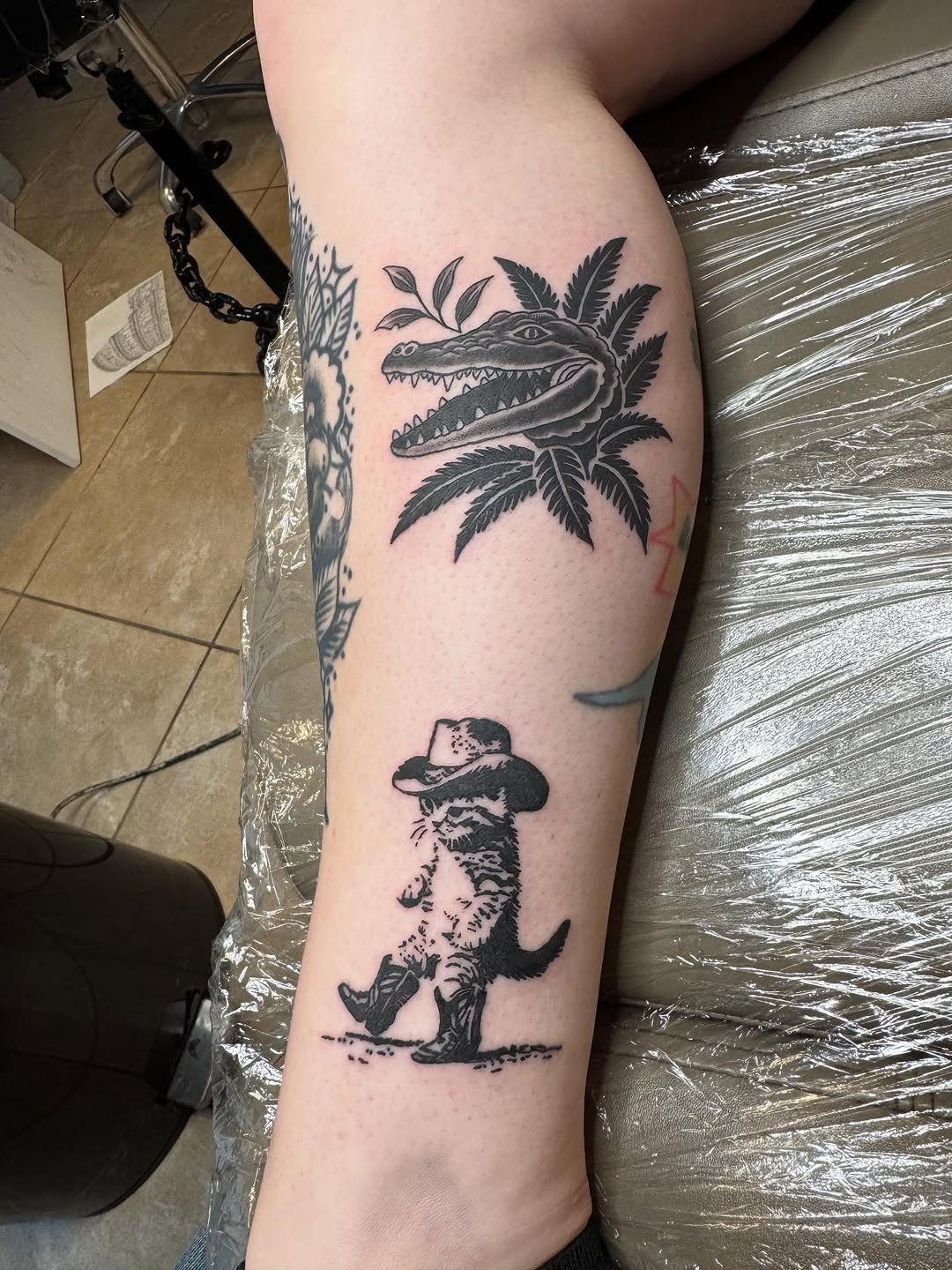 Tattoo by @bodymods_by_b — black_and_grey, new_school