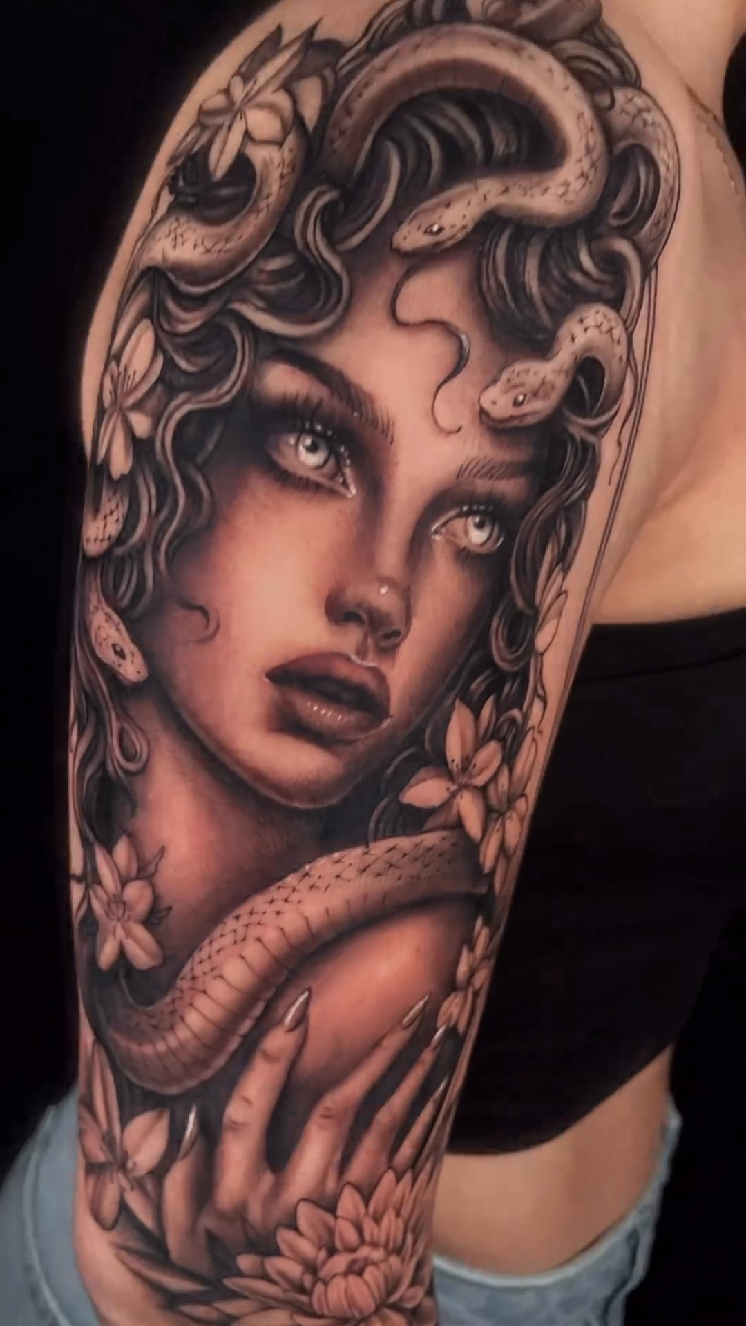 Tattoo by @hoppin.ink — realism, black_and_grey