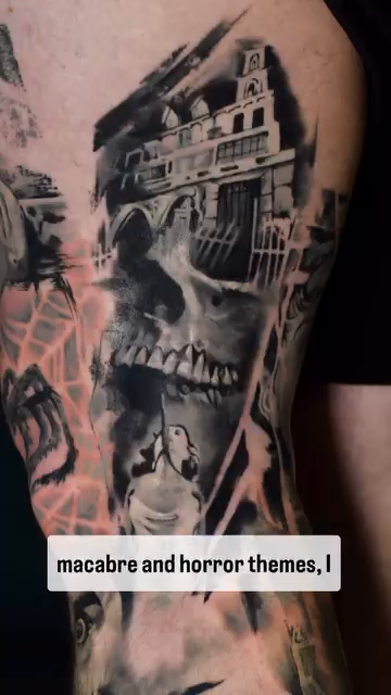 Tattoo by @tattoosbytravis — dark_realism, black_and_grey