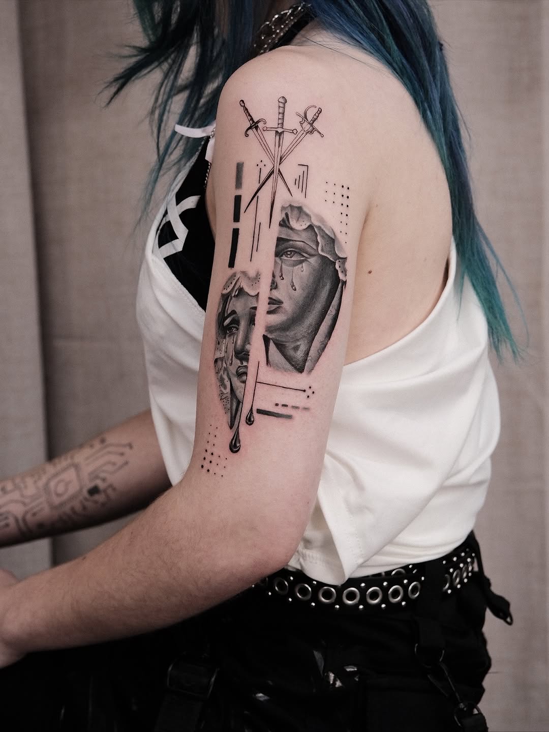 Tattoo by @houstontattooartist_goldenk โ black_and_grey, realism