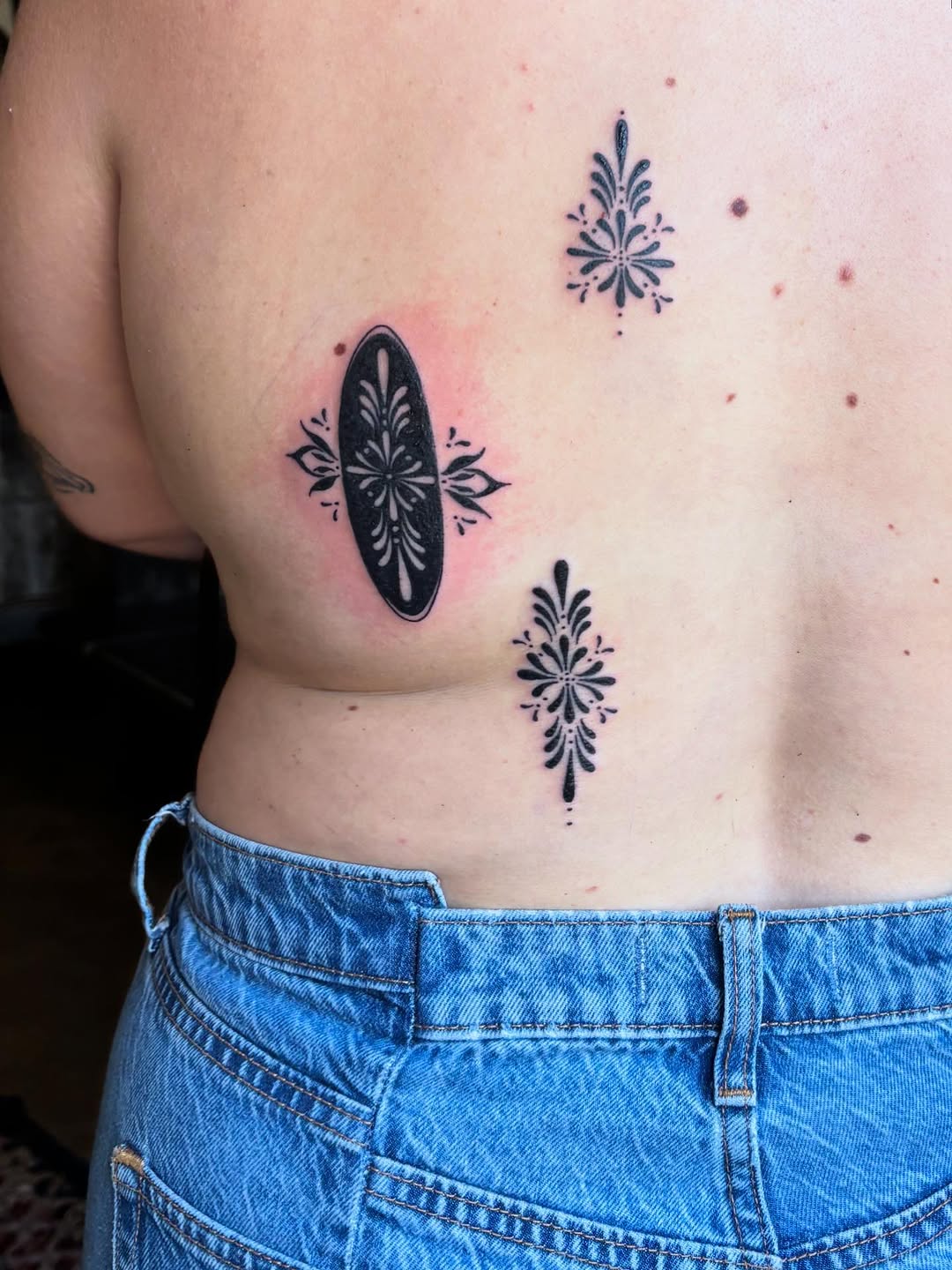 Tattoo by @kathleentattoos — blackwork, ornamental