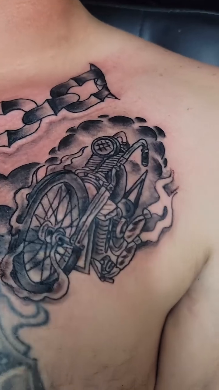 Tattoo by @painforsaletattooing_ — black_and_grey, realism