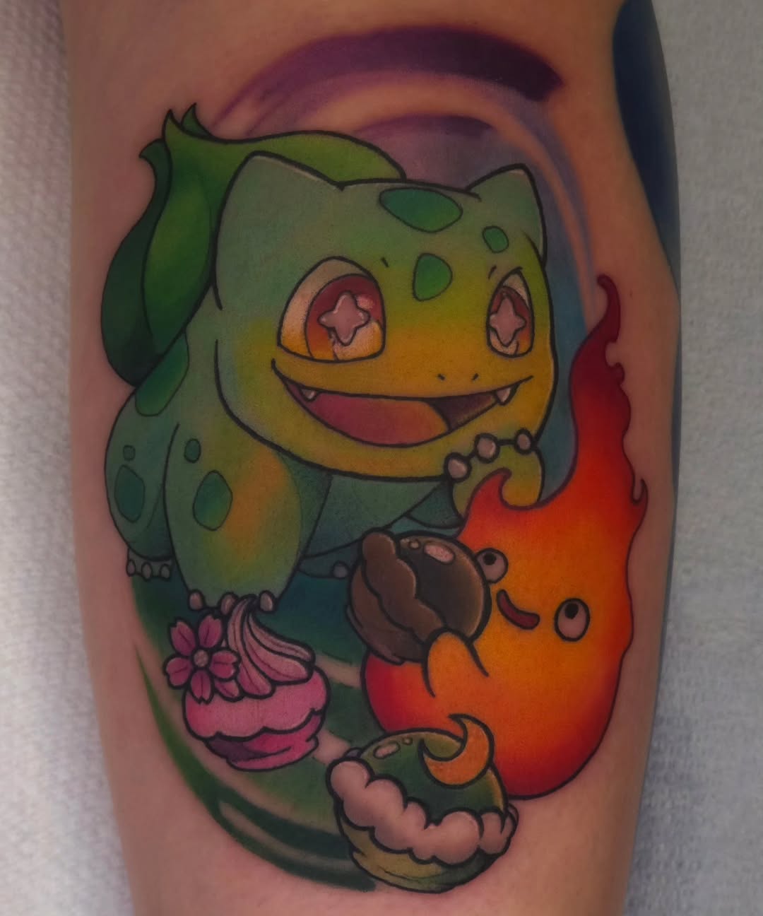 Tattoo by @littleshadowtattoos — new_school, anime