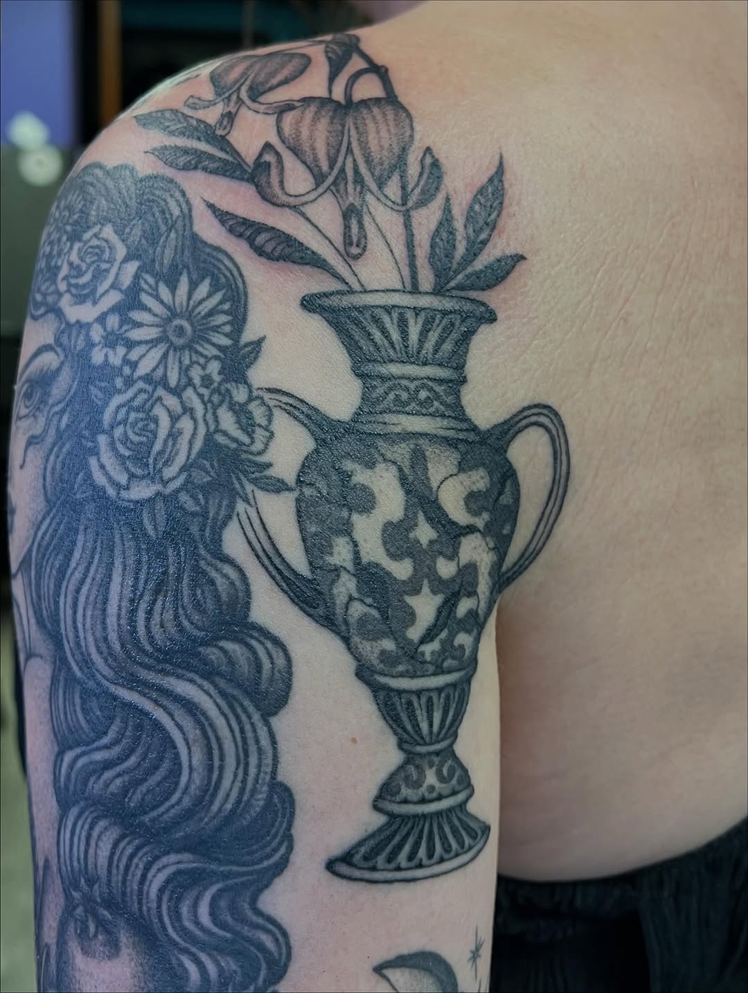 Tattoo by @emilymiljatattoos — black_and_grey, illustrative