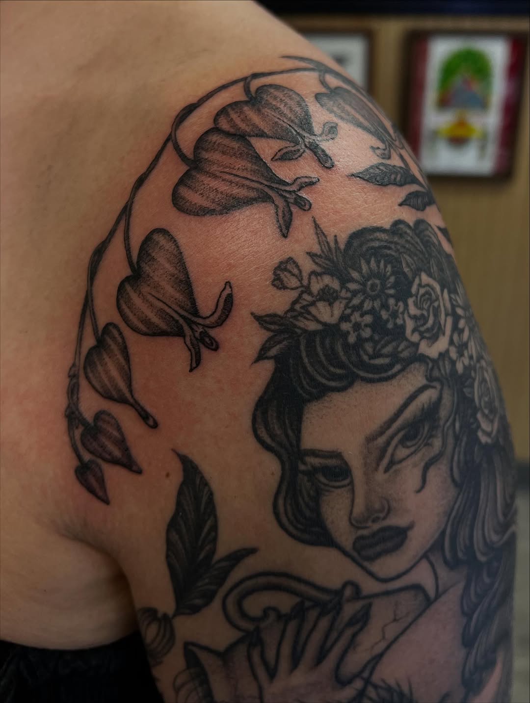 Tattoo by @emilymiljatattoos — illustrative, black_and_grey