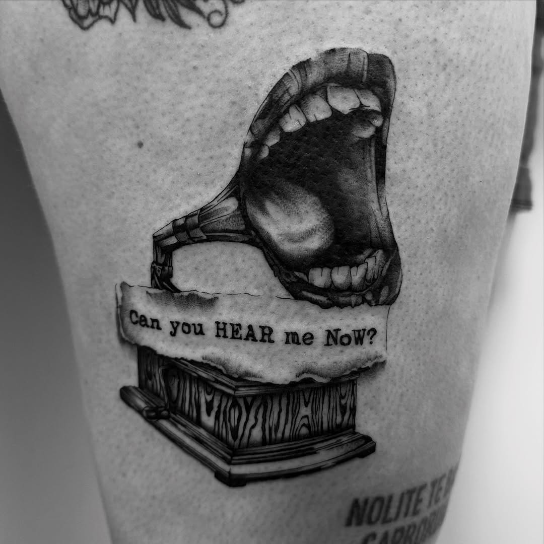 Tattoo by @artdrastic — black_and_grey, illustrative