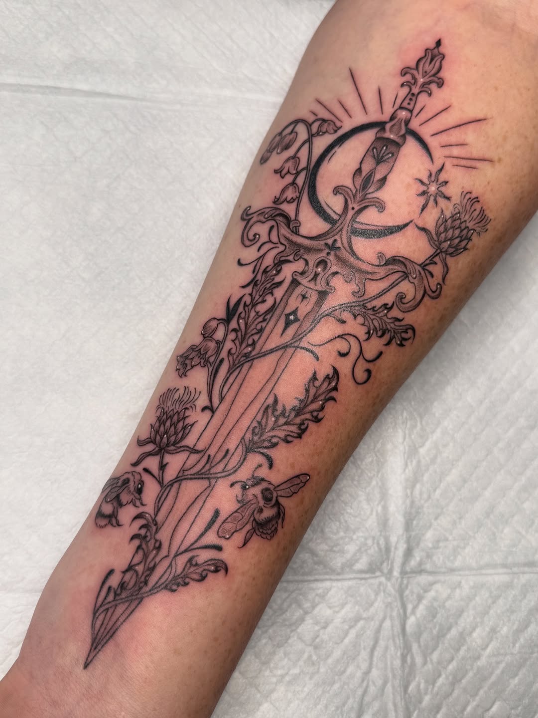 Tattoo by @seenaink — illustrative, black_and_grey