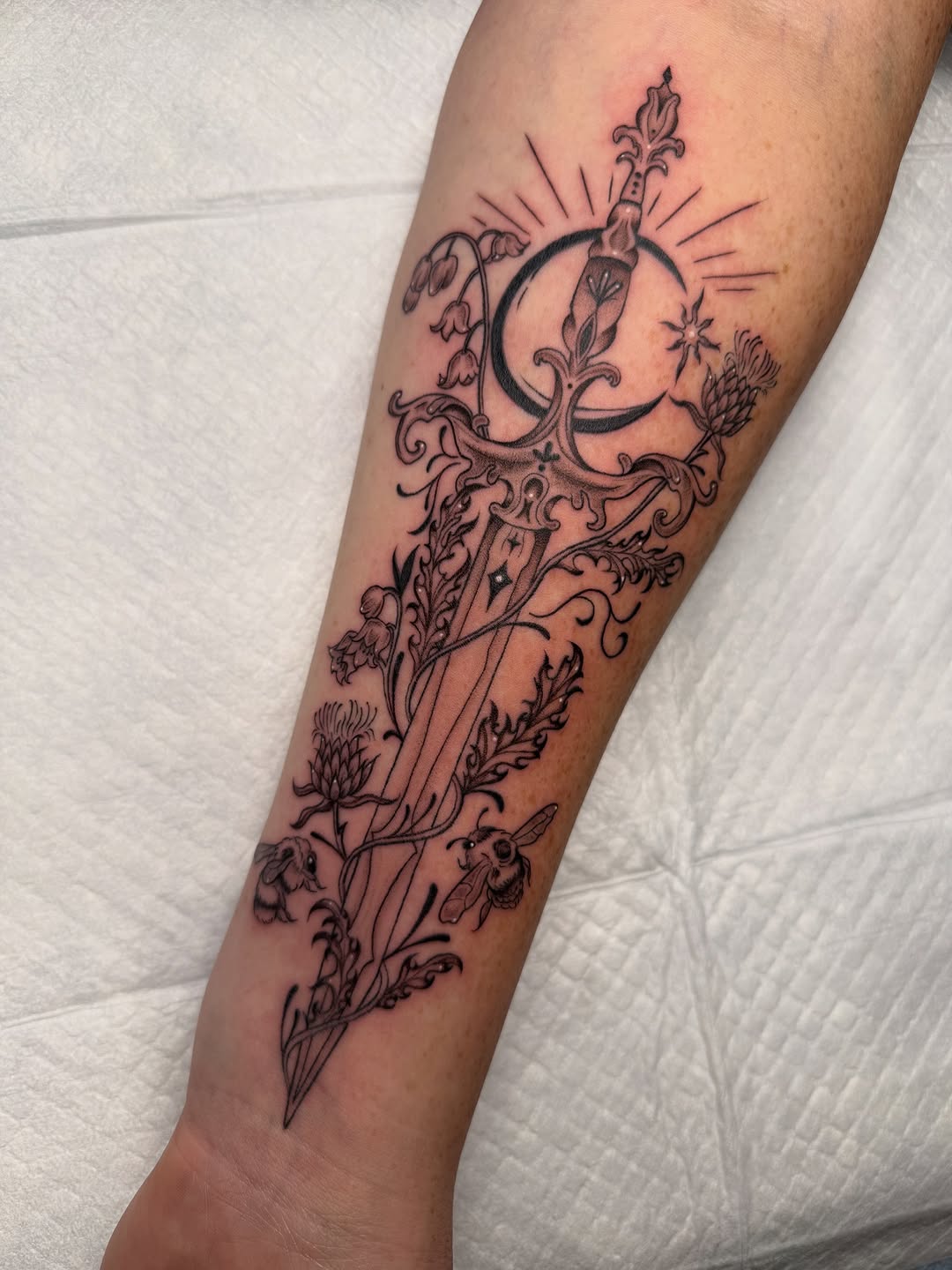 Tattoo by @seenaink — illustrative, black_and_grey