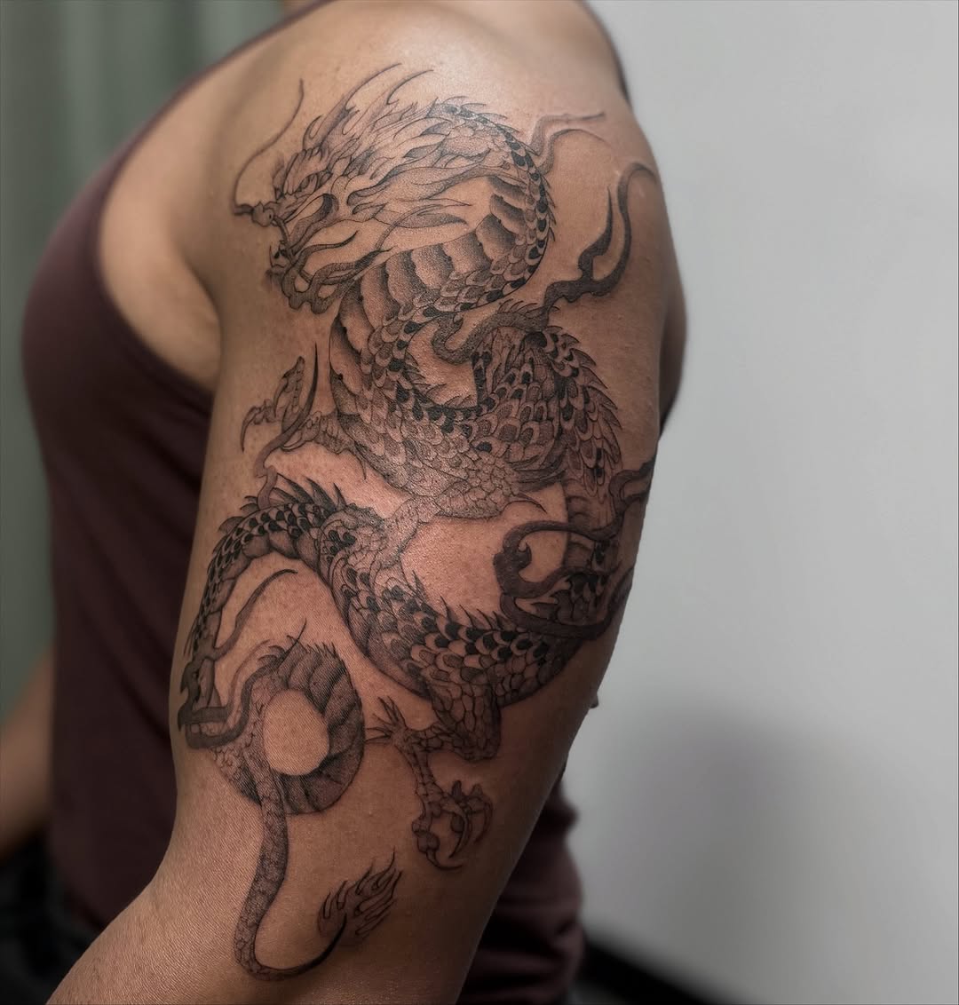 Tattoo by @mugshot.ink — japanese_irezumi, black_and_grey