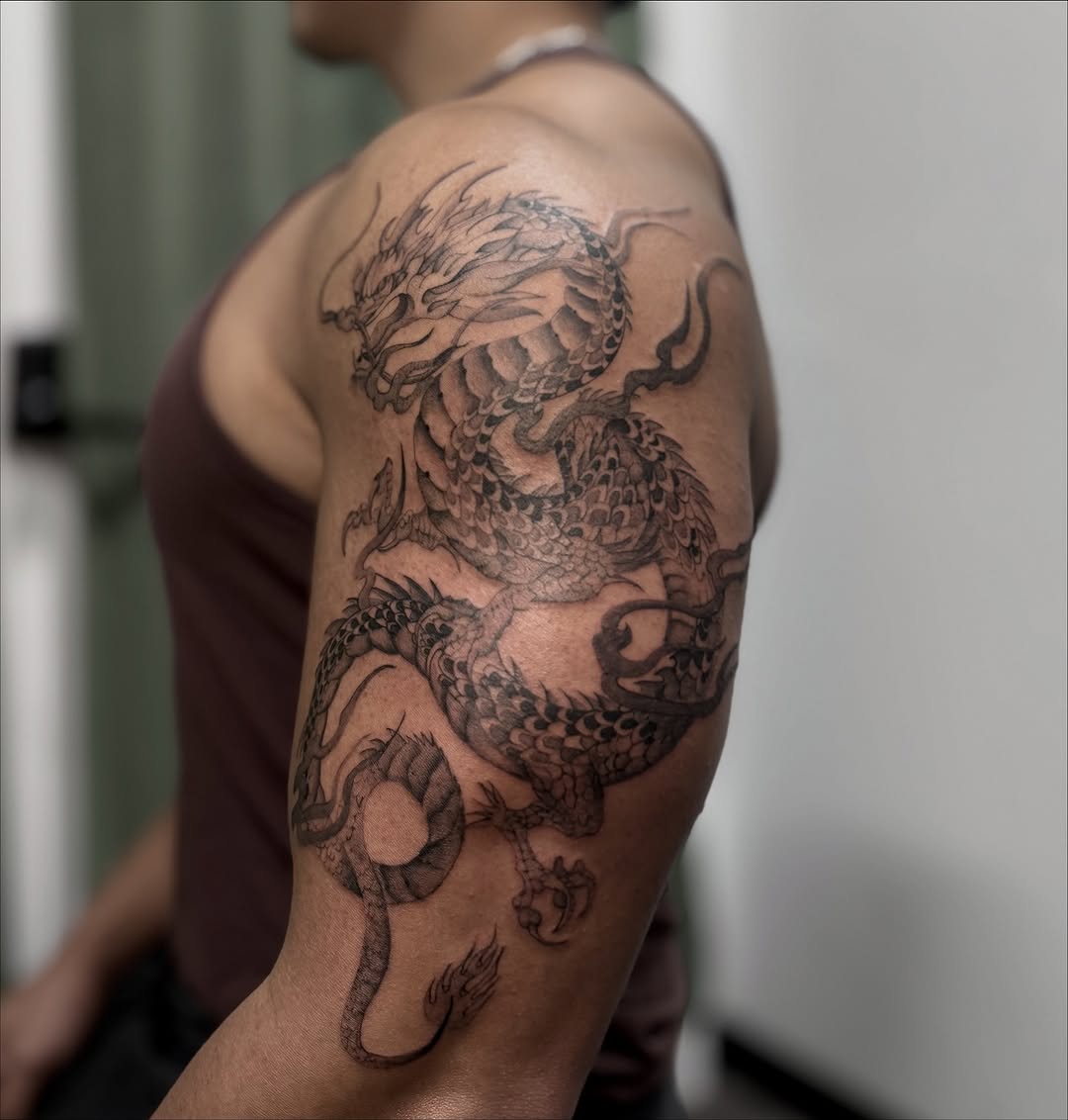 Tattoo by @mugshot.ink — japanese_irezumi, black_and_grey