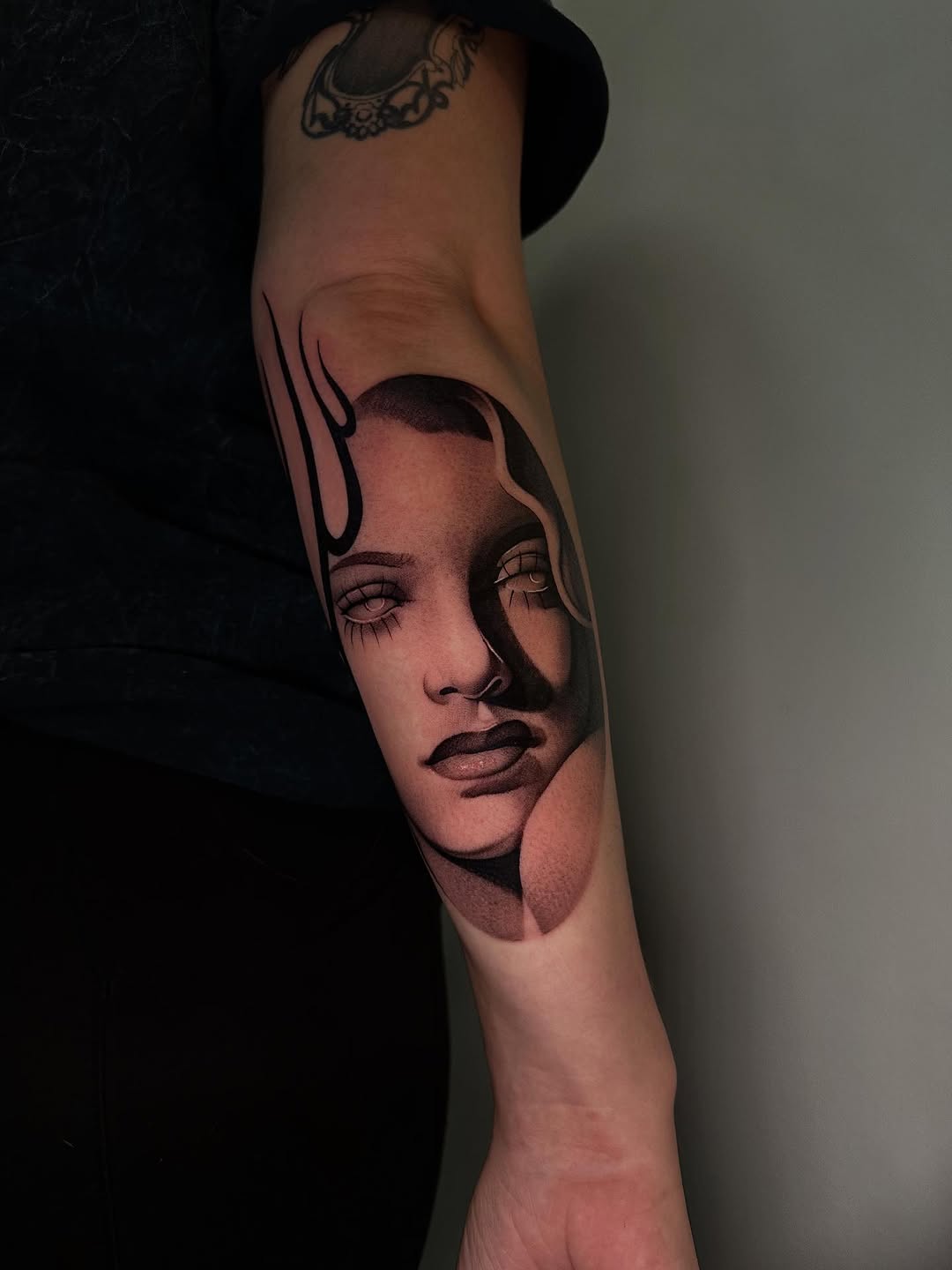 Tattoo by @piinkywabbiit — black_and_grey, realism