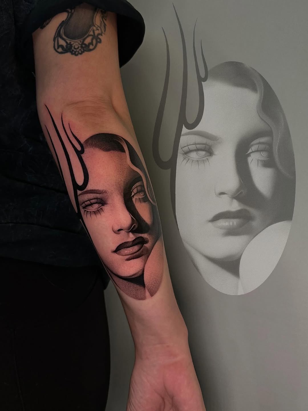Tattoo by @piinkywabbiit — black_and_grey, realism