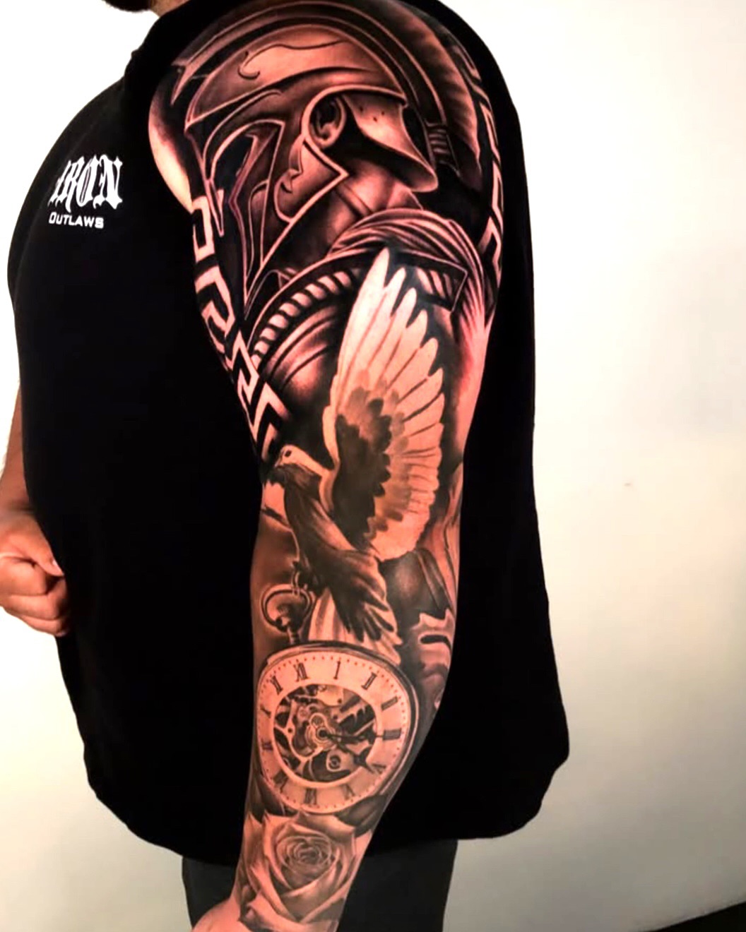 Tattoo by @bigrichtattoos — realism, black_and_grey