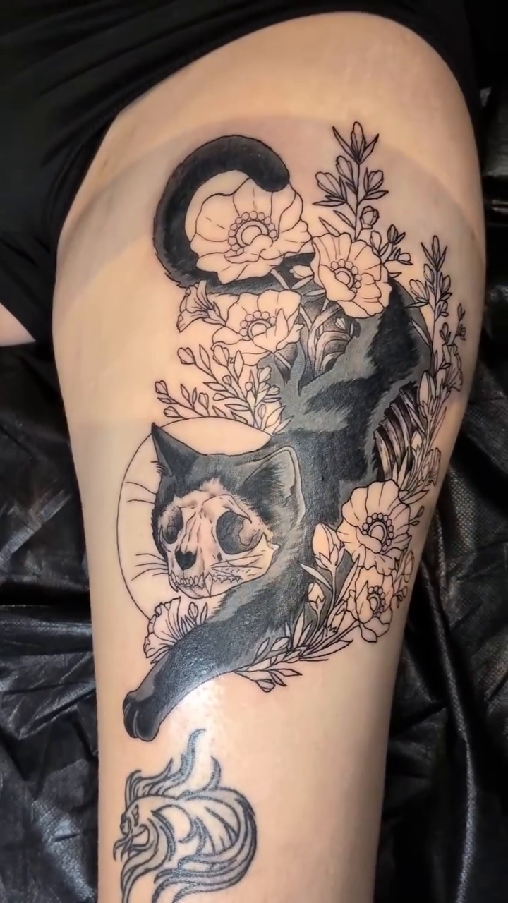 Tattoo by @damondemonink β dark_realism, black_and_grey