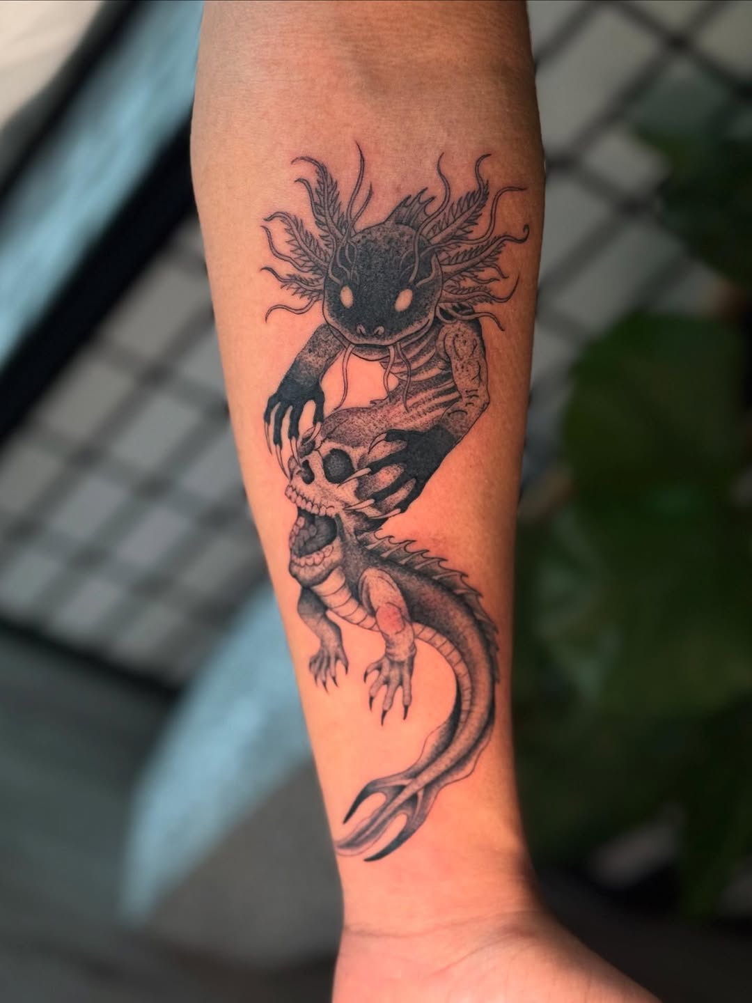 Tattoo by @smarun9tattoo — dark_realism, black_and_grey