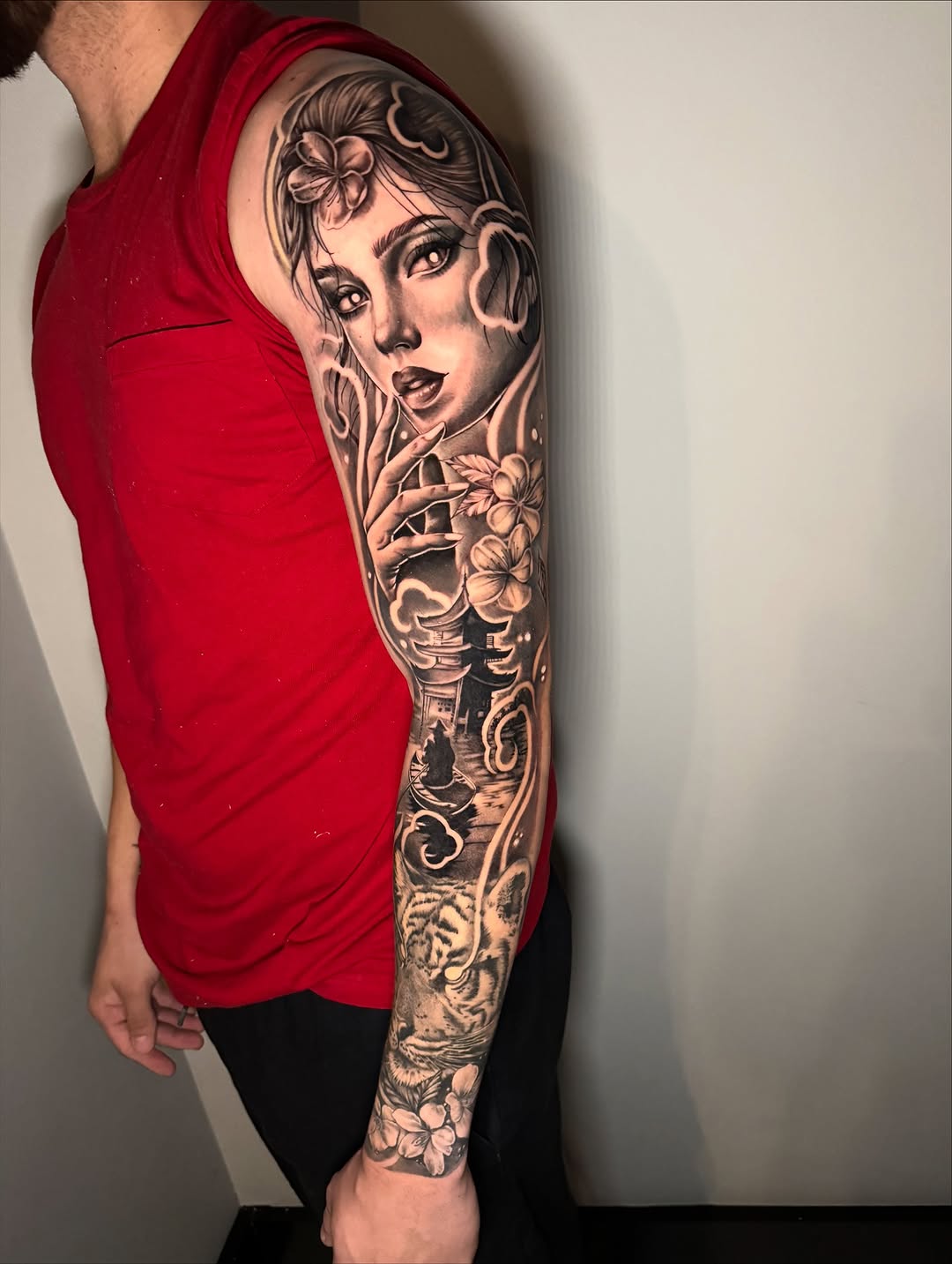 Tattoo by @monicas_tattoos — realism, black_and_grey