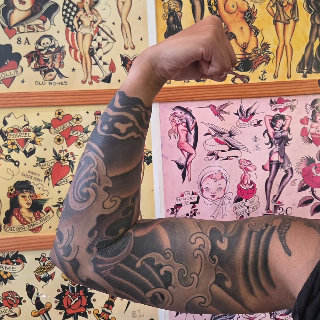 Tattoo by @katconiglioart β japanese_irezumi, black_and_grey