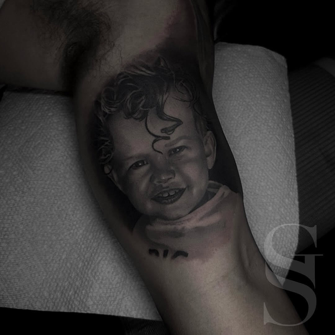 Tattoo by @sir_george_tattoo — realism, black_and_grey