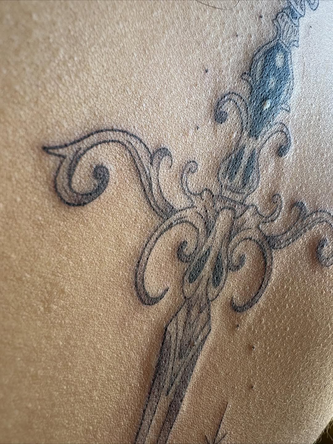 Tattoo by @blackstatictattoos — ornamental, black_and_grey