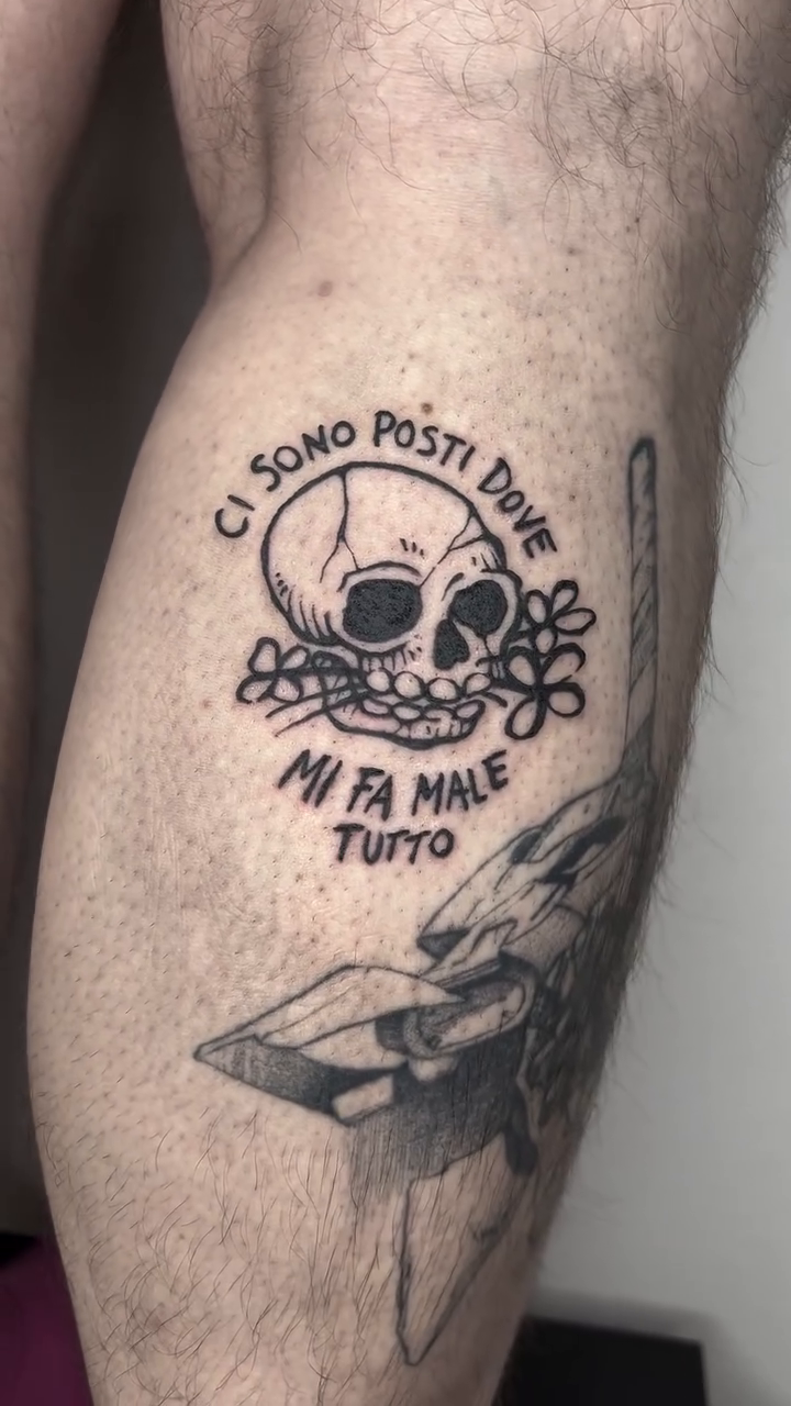 Tattoo by @da.voide_tattoo — black_and_grey, lettering_script