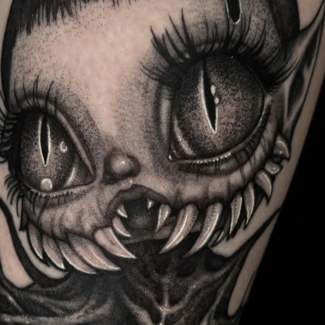 Tattoo by @the_alkomist — dark_realism, black_and_grey