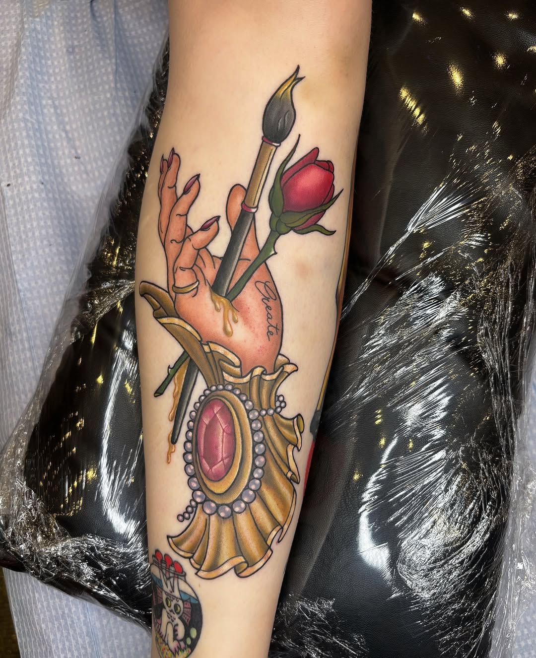 Tattoo by @crystal_rose_art_ β neo_traditional, lettering_script