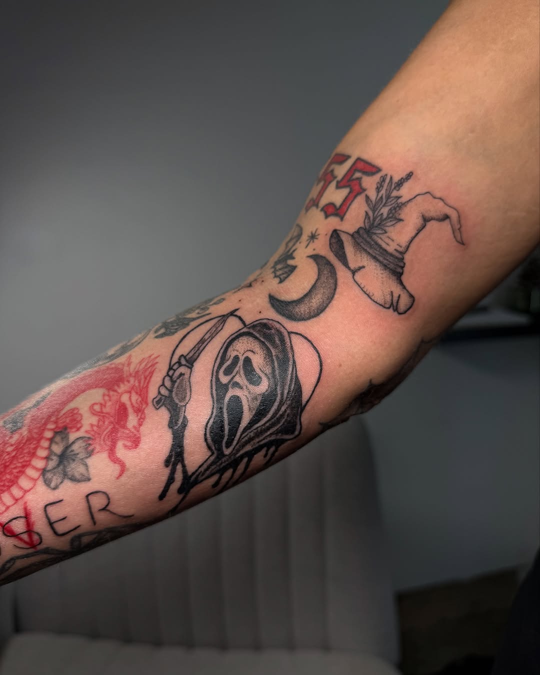 Tattoo by @inkbyvicc โ black_and_grey, new_school