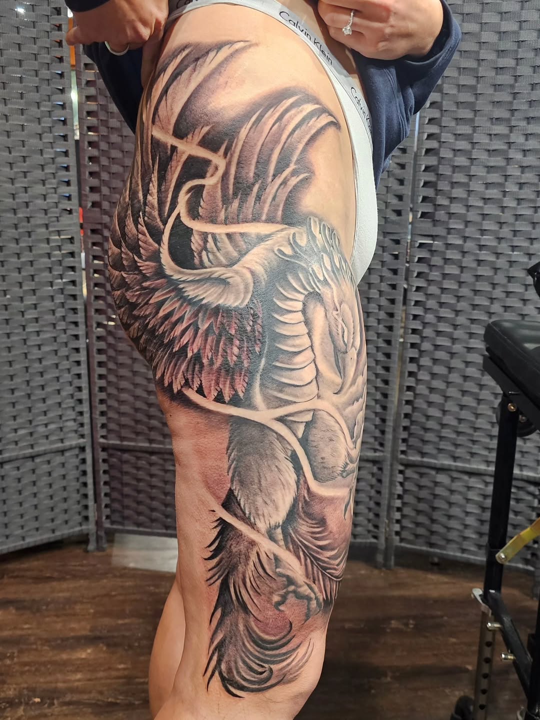 Tattoo by @fromthefiretattoo605 — realism, black_and_grey