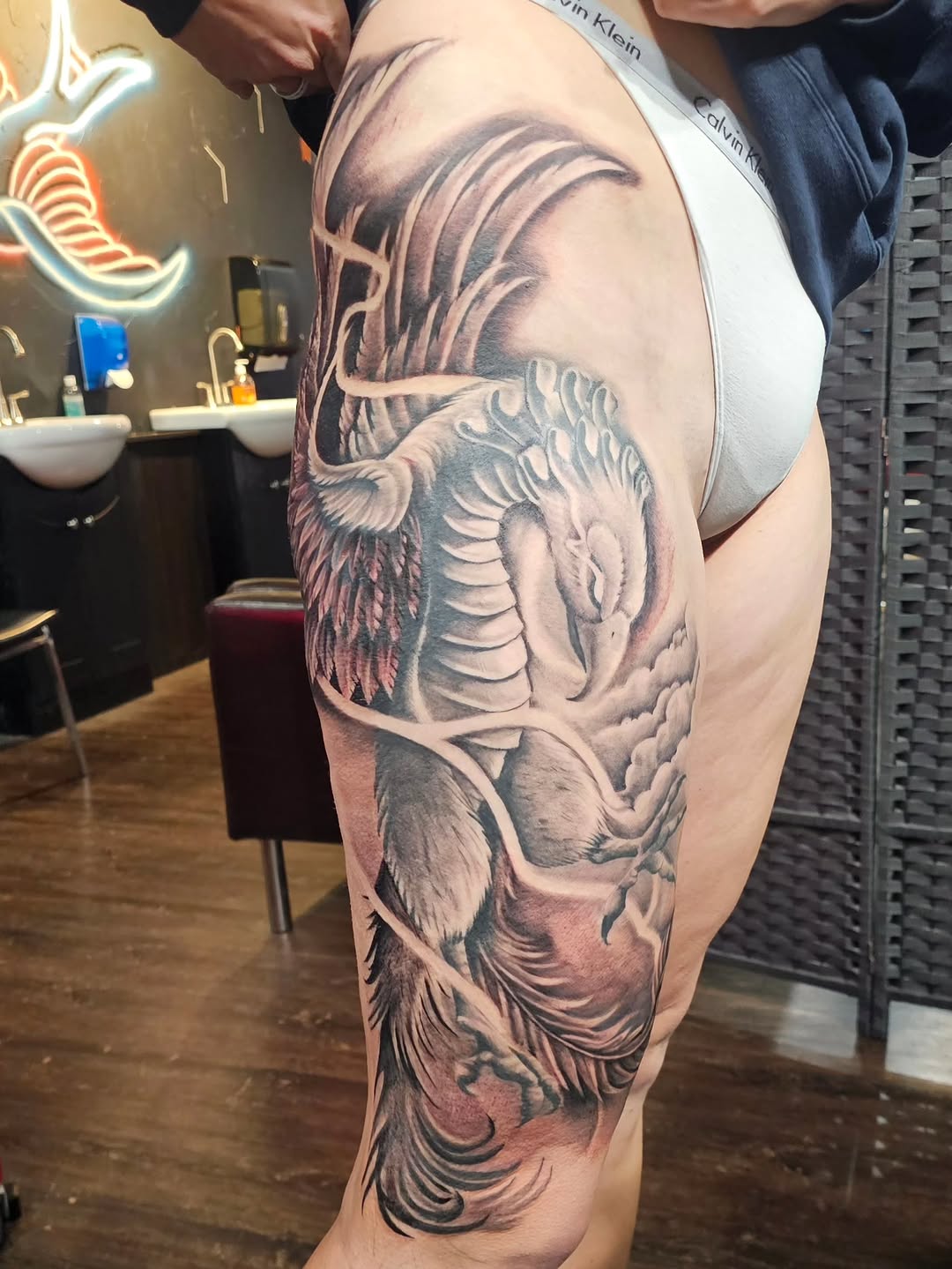 Tattoo by @fromthefiretattoo605 — realism, black_and_grey