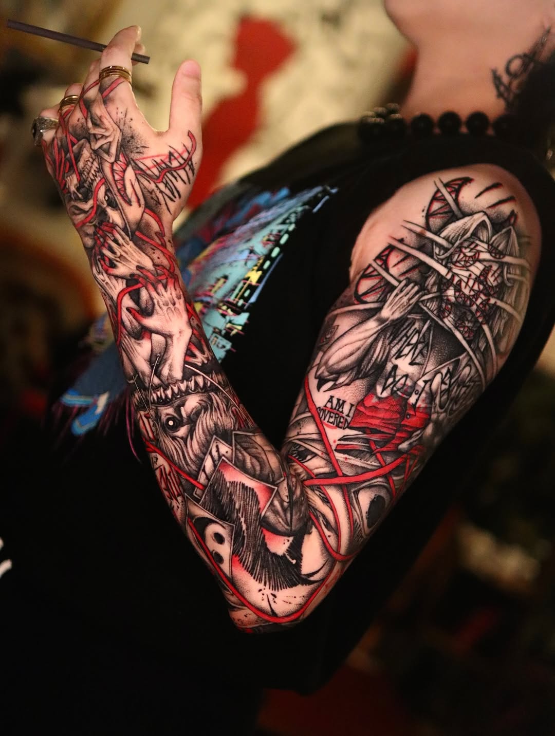 Tattoo by @tattooist_twoface — trash_polka, black_and_grey