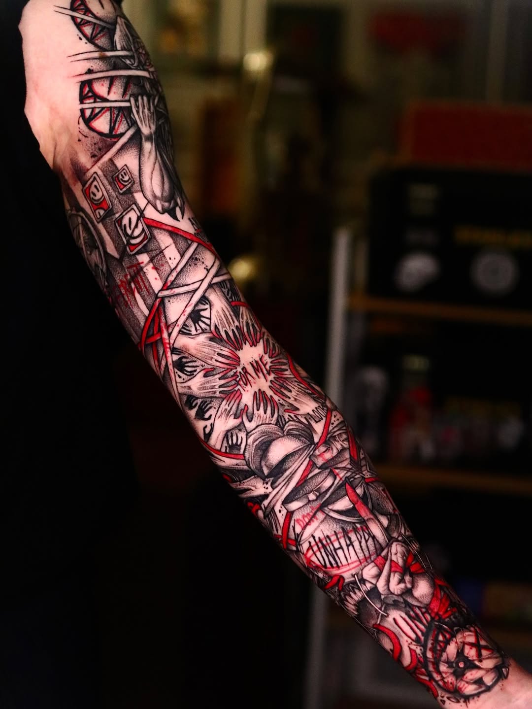Tattoo by @tattooist_twoface — trash_polka, black_and_grey