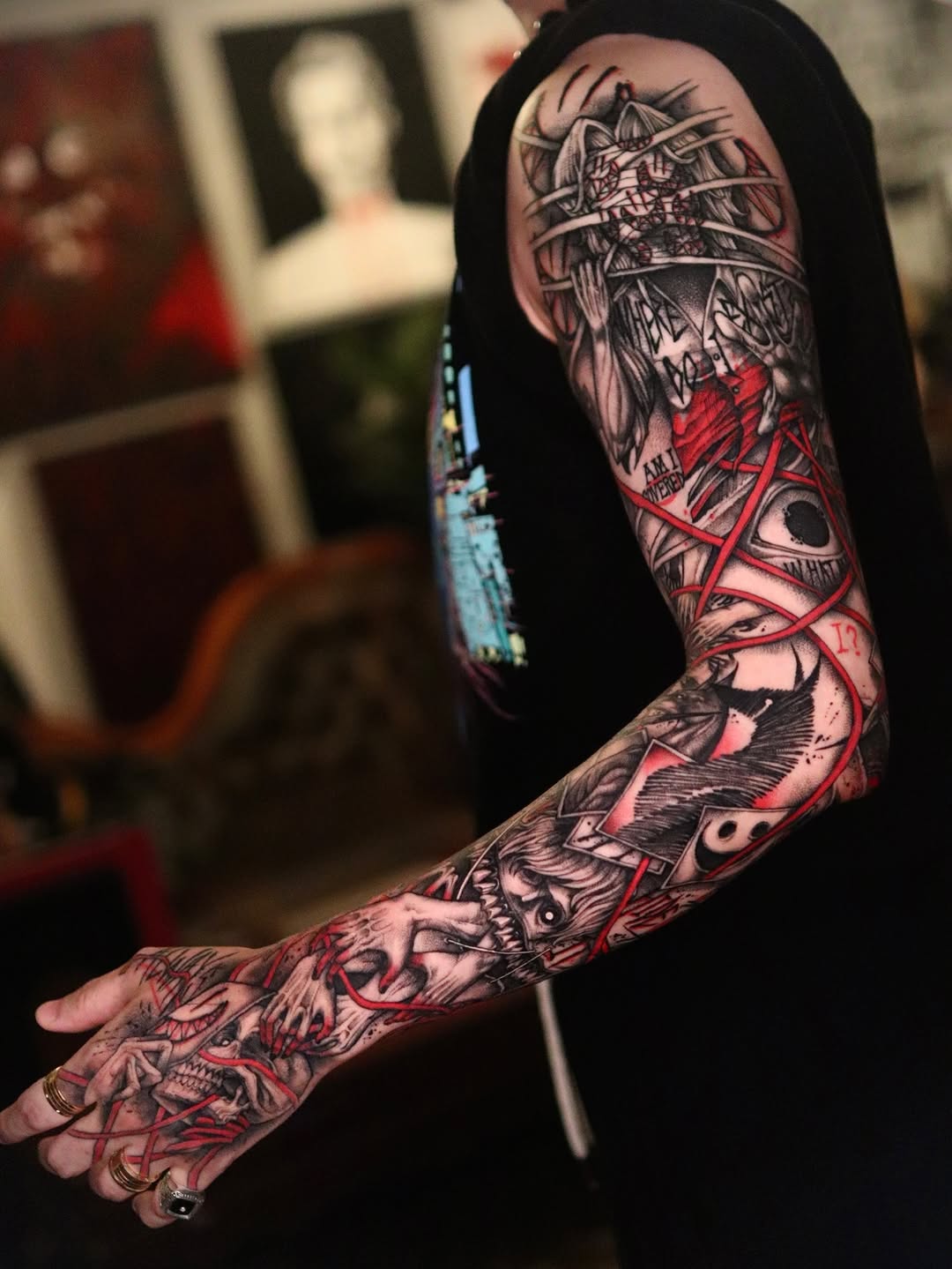 Tattoo by @tattooist_twoface — trash_polka, black_and_grey